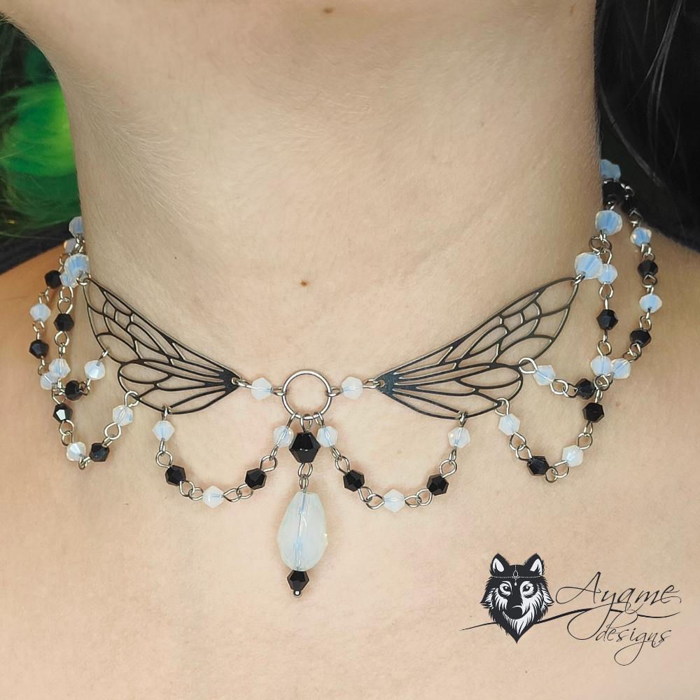 Ayame Designs - Ophelia Stainless Steel Beaded Choker Ketting - Zilverkleurig